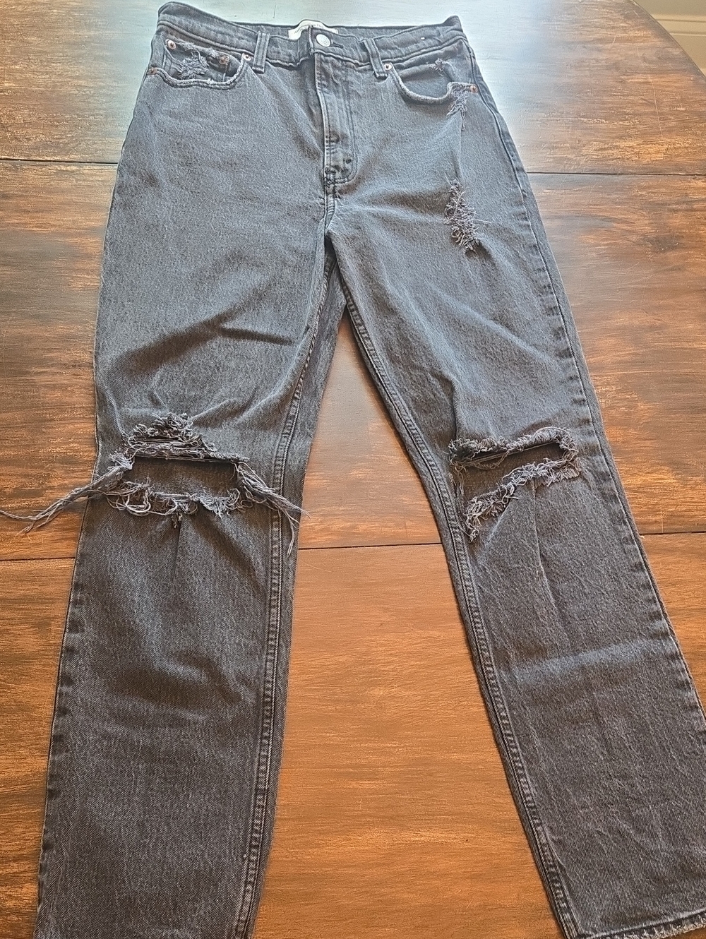 Abercrombie & Fitch Charcoal Gray High-Rise '90s Straight Jeans